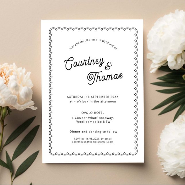 Invitation Bordure simple et minimaliste avec RSVP (Créateur téléchargé)