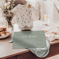 Bordure simple Sage vert Oh Baby shower