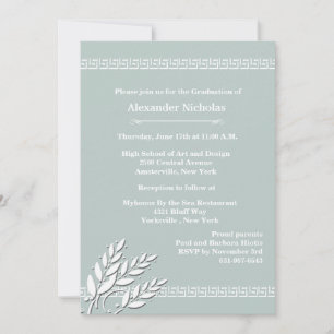 Invitation Bordures clés grecques (Choisissez votre couleur)