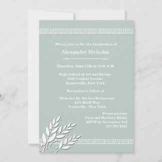 Invitation Bordures clés grecques (Choisissez votre couleur)