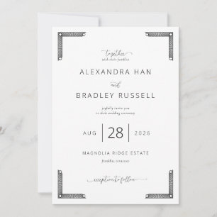 Invitation Bordures géométriques noires élégantes