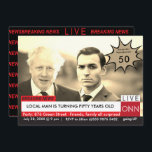 Invitation Boris Johnson 50th Birthday Mens Funny TV News<br><div class="desc">50th Birthday Biden Men's Funny Breaking News TV Graphic Boris Johnson fêtant un anniversaire. La grande nouvelle est en train de se produire. Entièrement modifiable et facile à modifier le texte. Changez la photo et le texte pour convenir à l'occasion. Idéal pour Grads, annonces Mariages, anniversaires, anniversaires, nouvelles pour bébé...</div>