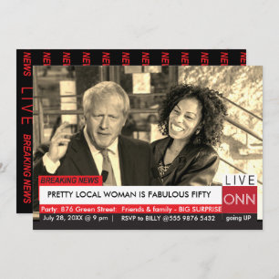 Invitation Boris Johnson Femmes 50e anniversaire Funny TV New