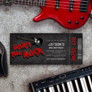 Invitation Born Two Rock - 2e Billet d'anniversaire