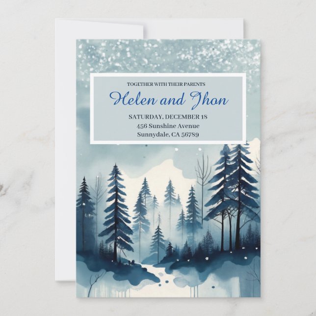 Invitation  Bosque con nieve (Devant)