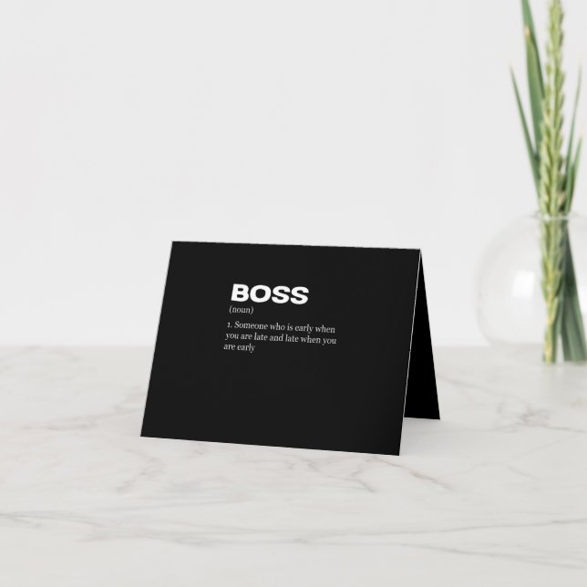 Invitation Boss Funny Définition Joyeux Boss's Day (Devant)