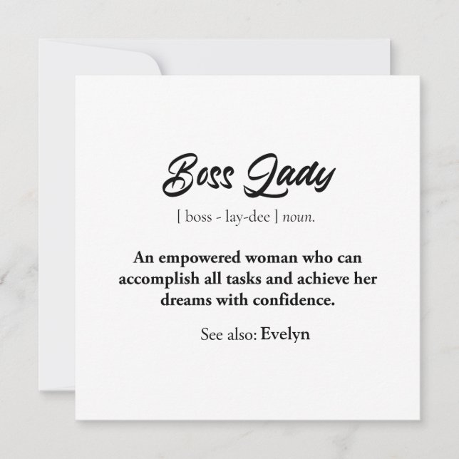 Invitation Boss Lady Mug - Un cadeau de femme, la confiance (Devant)