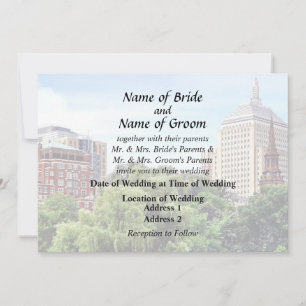 Invitation Boston MA - Vue depuis Boston Public Garden