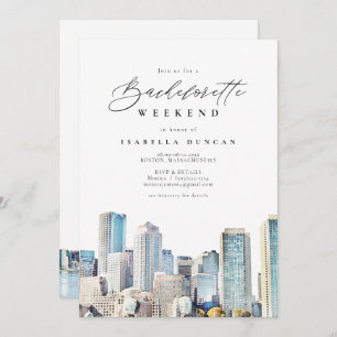 Invitation BOSTON Skyline Bachelorette Week-end Itinéraire