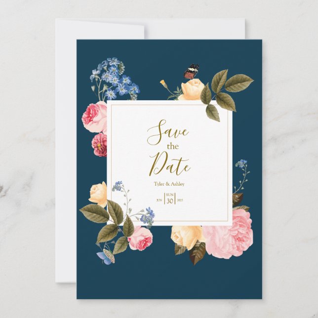 Invitation Botanical Boho Elegant Wedding  (Devant)