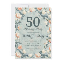 Botanical Inspired Tulip Themed Custom Birthday