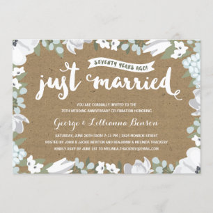 Invitation Botanique   70e fête du Mariage