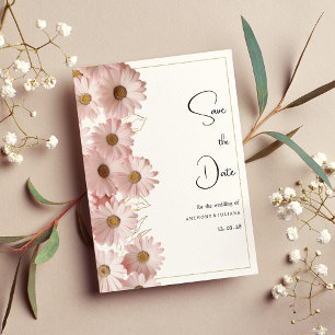 Invitation Botanique blush rose or marguerite Enregistrer la 
