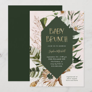 Invitation Botanique bohème et Grass Pampas Brunch pour béb