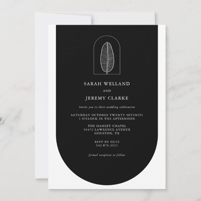 Invitation Botanique Boho Élégant Mariage officiel | Invitati (Devant)