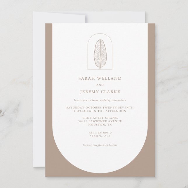 Invitation Botanique Boho Élégant Mariage officiel | Invitati (Devant)