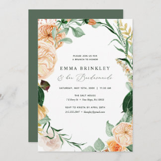 Invitation Botanique Boho Neutral Bridesservatrices Déjeuner 