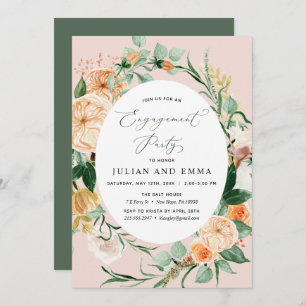 Invitation Botanique Boho Pastel Blush Pink Party