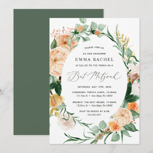 Invitation Botanique Boho Personnalisé Bat mitzvah de verdure
