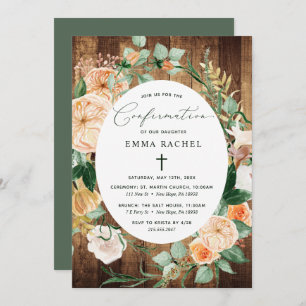 Invitation Botanique Boho personnalisé Confirmation de grains