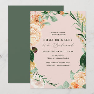 Invitation Botanique Boho rose Bridesservatrices Déjeuner Bru