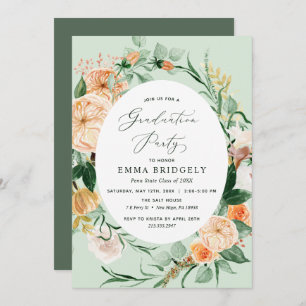 Invitation Botanique Boho Sage Green Graduation Party