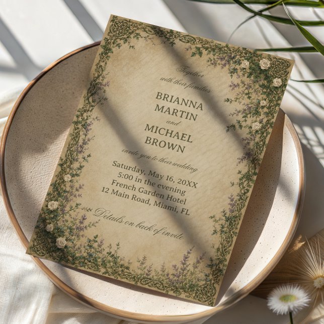 Invitation Botanique celtique vintage (Créateur téléchargé)