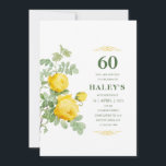 Invitation Botanique Chic Jaune & Vert Floral 60e anniversair<br><div class="desc">Botanique Chic Jaune & Vert Floral 60e Invitation anniversaire | Invitations d'anniversaire pour adultes | Elégante couleur jaune 60ème Invitations | soixante ans Fête d'anniversaire</div>