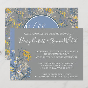 Invitation Botanique Daisy Jaune et Wedding shower de marine