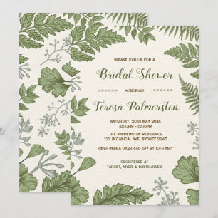 Invitation botanique de Fête de la mariée de forêt