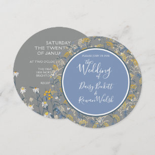 Invitation Botanique de marguerite Floral Jaune & Mariage ble
