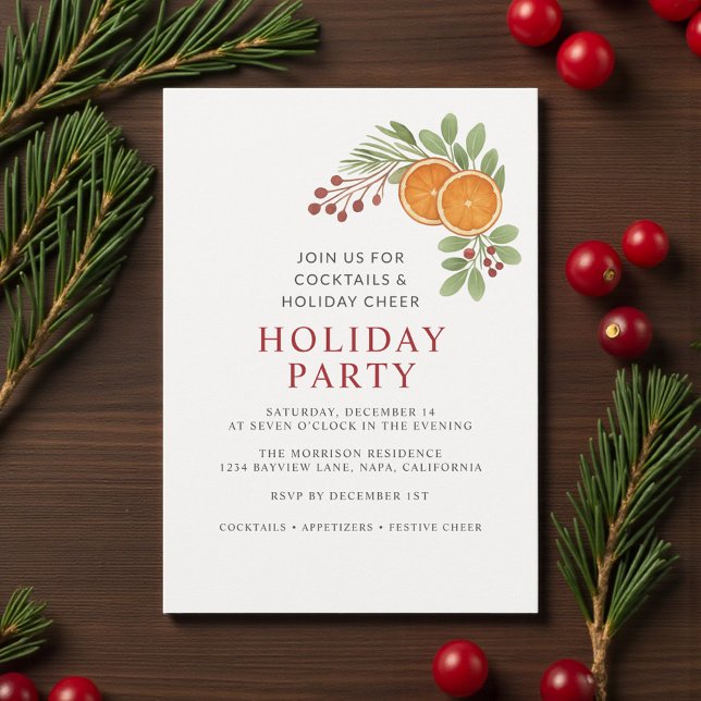 Invitation botanique de Noël pour une fête minimal (Créateur téléchargé)