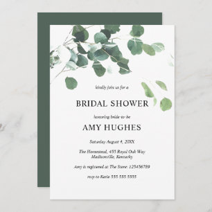 Invitation Botanique Eucalyptus Fête de l'mariée de verdure I