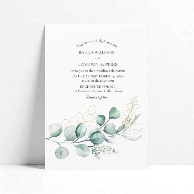 Invitation Botanique Eucalyptus Rustique Boho Mariage de verd (Créateur téléchargé)