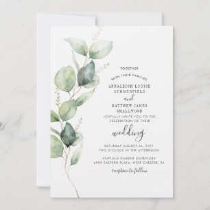 Invitation Botanique Eucalyptus Vert Mariage Succulent