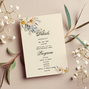 Invitation Botanique fleur sauvage jardin flore Détails Progr