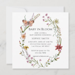 Invitation Botanique fleur sauvage Un Baby shower En Fleur
