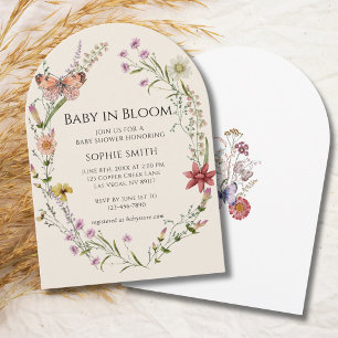 Invitation Botanique fleur sauvage Un Baby shower En Fleur