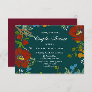 Invitation Botanique Floral Automne Couples de printemps Douc