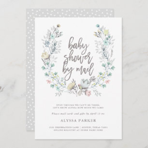Invitation Botanique Floral Baby shower par courrier