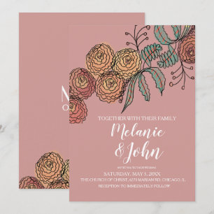 Invitation Botanique Floral Carnation Mariage de verdure