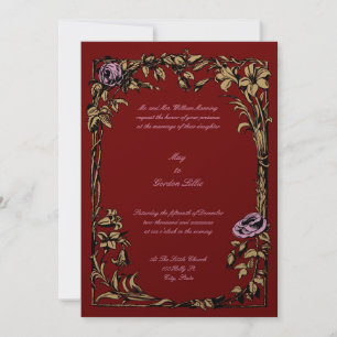 Invitation Botanique Floral Rose Vine Mariage frontalier