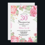 Invitation Botanique Floral Surprise 30e anniversaire Invitat<br><div class="desc">Botanical Floral Surprise 30e anniversaire Invitation. Floral Pink Peonies Invitation d'anniversaire pour les femmes. Fleur florale aquarelle. Elégante Rose rose et Fleurs de pivoine. Anniversaire adulte. Fond blanc. Noir et blanc. 13ème 15ème 16ème 18ème 20ème 21ème 30ème 40ème 50ème 60ème 70ème 80ème 90ème 100ème, tout âge. Pour plus de personnalisation,...</div>