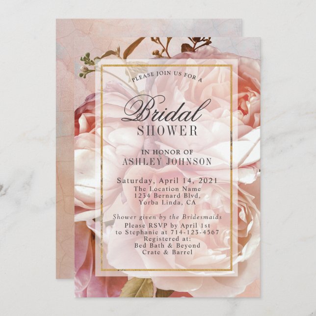 Invitation BOTANIQUE FLORALE | Fête des mariées (Devant / Derrière)