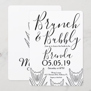 Invitation Botanique florale minimaliste Art en ligne de fleu