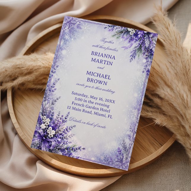 Invitation Botanique hivernale lavande enchanteresse (Créateur téléchargé)