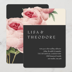 Invitation Botanique   Mariage gris Vintage