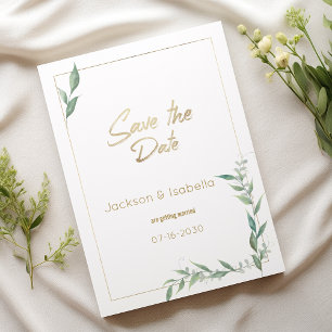Invitation Botanique menthe vert or verdure Enregistrer la da