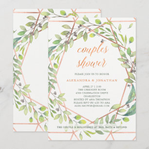 Invitation Botanique moderne   Douche Couples Couples à Revêt