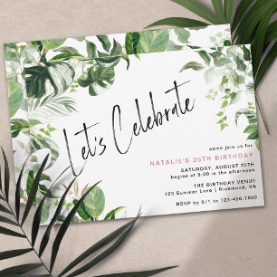 Invitation Botanique moderne   Thème tropical Anniversaire ad